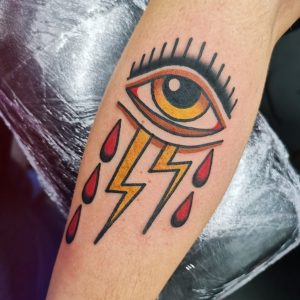Eye tattoo, cactus tattoo, panther tattoo, traditional tattoo