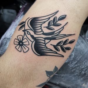 Traditional tattoo // swallow tattoo // bird tattoo by Sharon -